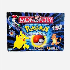 Pokemon Monopoly Collectors Edition Vintage Board Game Pikachu Charmander Hasbro